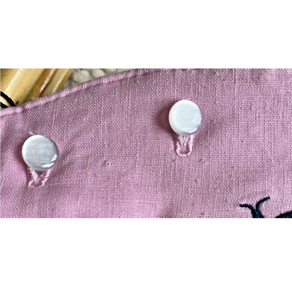 Donna Dixon Small Handbag Dragonflies Embroidered Fabric Bamboo Handle, New - Picture 9 of 11